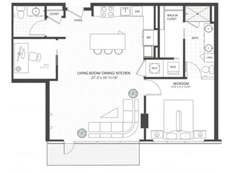 6 Denah Apartemen Mewah 1 Kamar, Minimalis dan Elegan