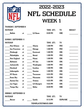 Schedules | Printable Team Schedules