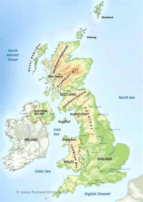 United Kingdom Physical Map | United kingdom map, Physical map, Map