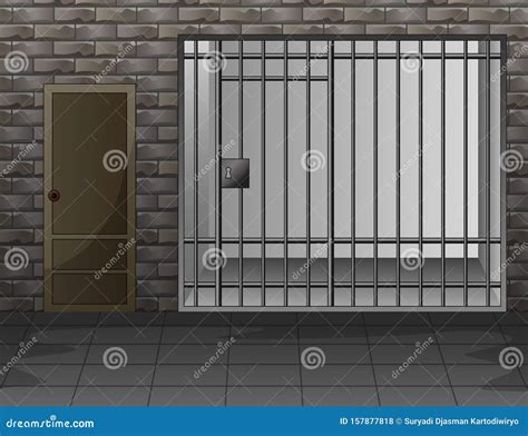 Scene with Prison Room Interior Illustration Stock Vector - Illustration of detention, criminal ...