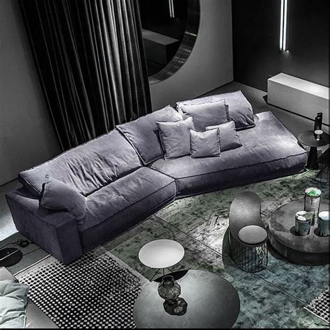 Modern Dark Gray 6-Seater Living Room Sectional Sofas Upholstered with ...