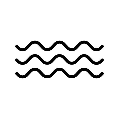 Wave icon in line style design isolated on white background. Water waves symbol. Editable stroke ...