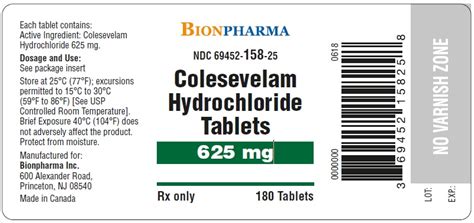 NDC 69452-158 Colesevelam Hydrochloride Colesevelam Hydrochloride