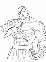 Sagat Street Fighter Coloring Page For Kids  Free sketch template