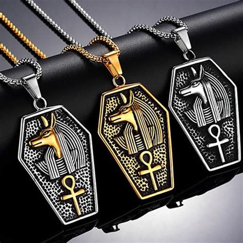 Stainless Steel Egypt Ankh Necklaces | Anubis, Ankh necklace, Mens ...