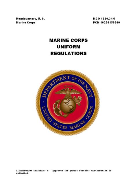 MCO 1020.34H v2 - Uniform Order | PDF | United States Marine Corps | Officer (Armed Forces)