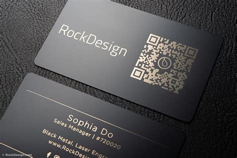 Simple black metal business cards - Sophia Do