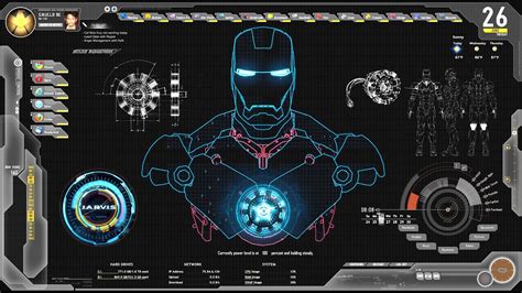 Futuristic Avengers Jarvis Shield Theme and Skin for Rainmeter Windows ...