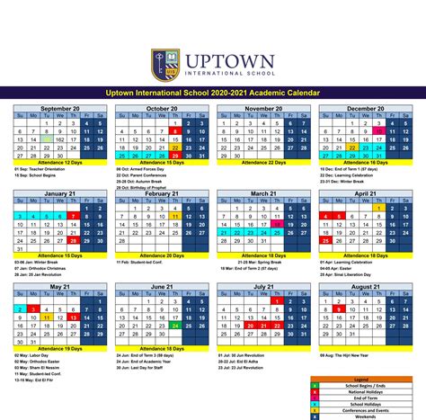 Calendar 2020-2021 – Uptown International School