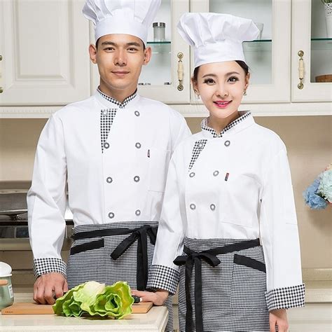 Long Sleeve Chef Service Clothes Restaurant Cooker Jacket Unisex ...