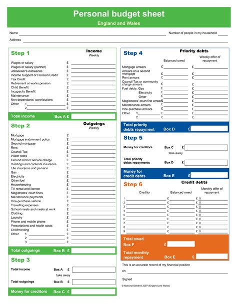 Printable Home Budget Form - Printable Forms Free Online