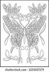 Magical Butterflies Adult Coloring Pages Stock Vector Royalty Free  sketch template