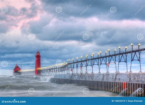 Grand Haven Lighthouse stock image. Image of lake, landmark - 16853419