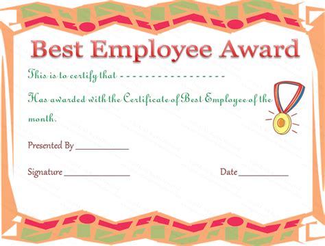 Best-Employee-Award-Certificate (Award Certificate Design) | Employee awards, Awards ...