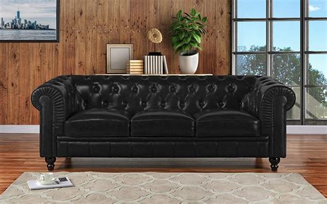 Leather luxury chesterfield sofa designs Furniture Classic Sofas, Large, Black - Luxury Modern Sofas