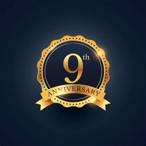 9th anniversary, golden edition Vector | Free Download