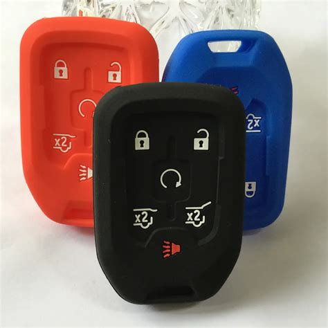 Silicone Fob Skin Jacket Key Case Cover Holder Keyless Remote for 2015 2016 Chevy Tahoe Suburban ...