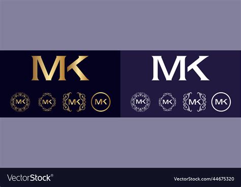 Corporate brand logo mk design Royalty Free Vector Image