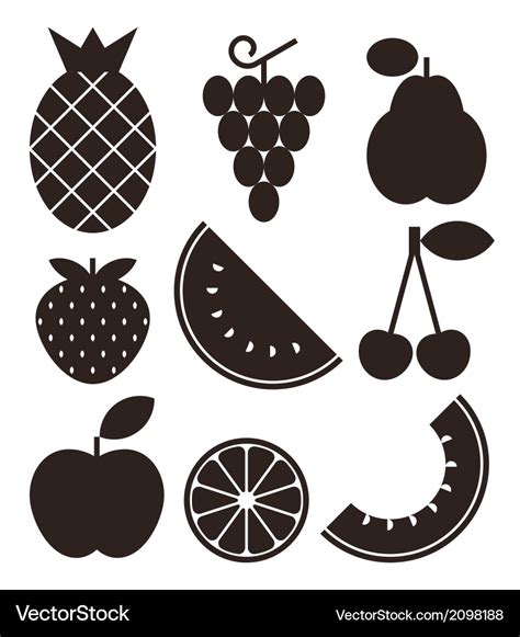 Fruit icons Royalty Free Vector Image - VectorStock