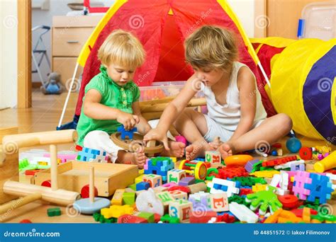 Children playing with toys stock photo. Image of preschool - 44851572