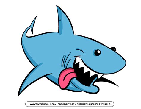 Free Cartoon Shark Clipart for Kids, Shark Outline and Shark Silhouette – Tim's Printables