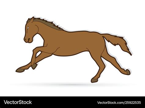 Beautiful Running Horse Cartoon - art-floppy