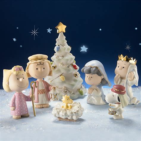 Lenox Nativity Peanuts The Christmas Pageant Figurines Snoopy Charlie ...