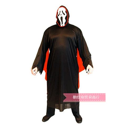 Adult Halloween Devil Demon Costume Scary Ghost Face Robe For Parties ...