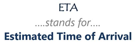 What is the full form of ETA?