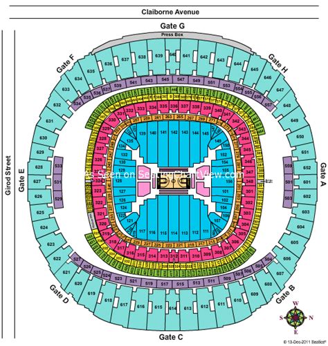 Mercedes-Benz Superdome, New Orleans LA - Seating Chart View