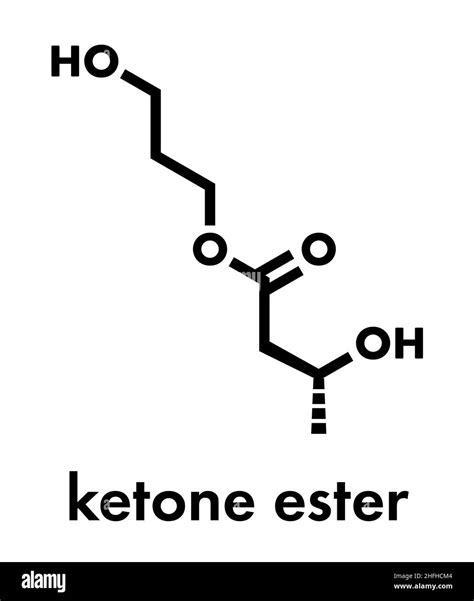 Ketone ester molecule. Present in drinks to induce ketosis. Skeletal formula Stock Vector Image ...