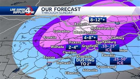 South Carolina: Snow, ice accumulations expected