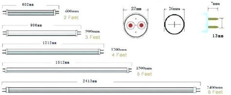 Fluorescent Tube Size Chart