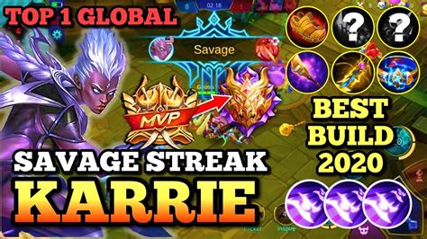 KARRIE BEST BUILD | KARRIE TOP 1 GLOBAL | KARRIE BEST BUILD 2020 | KARRIE GAMEPLAY | MOBILE ...