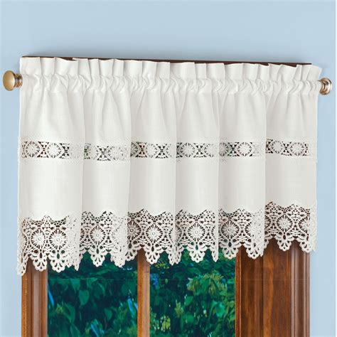 Cynthia Embroidered Lace Window Valance | Collections Etc.