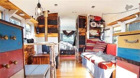 Awesome School Bus Conversion Into Tiny House on Wheels - Full Tour