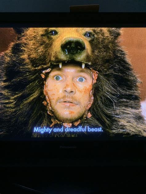 a tv screen with a bear on it's face and the caption, mighty and ...