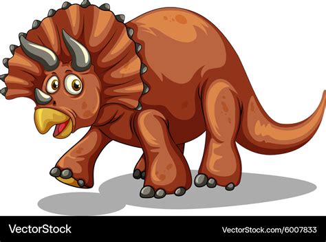 Dinosaur with horns on white Royalty Free Vector Image