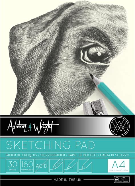 Ashton and Wright – A4 Classic Ivory Sketching Pad – 160gsm Paper – 30 Sheets – BigaMart