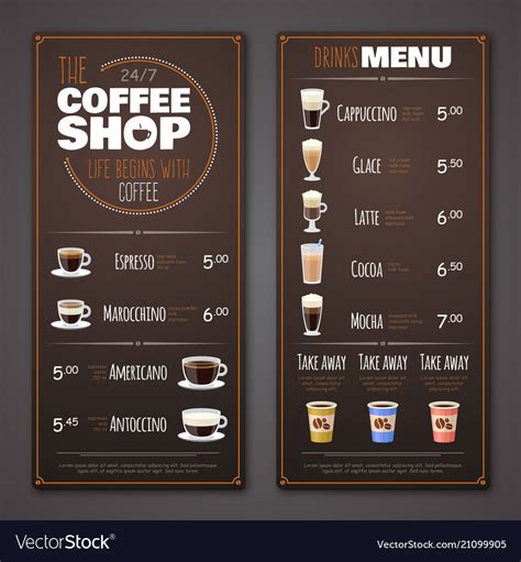 Coffee shop menu vector design template - Coffeeland