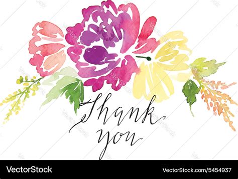 Watercolor greeting card flowers Handmade Vector Image