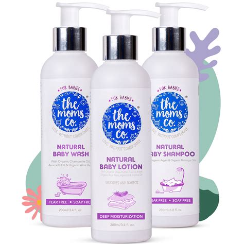 The Moms Co. Natural Baby Wash + Natural Baby Shampoo + Natural Baby ...