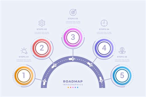 Professional roadmap infographic template with five steps design ...