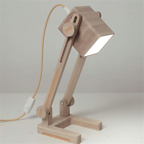 Adjustable wooden desk lamp.Made of solid wood- beech. Covered with wax-oil. Height: 40cm/16 ...