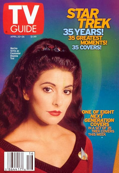 Marina Sirtis-TV Guide Cover Star Trek Tv Series, Star Trek Cast, Star Trek Show, Star Trek ...