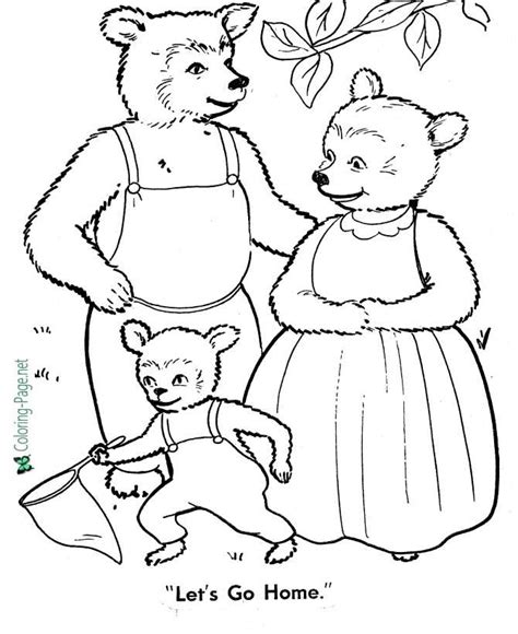 Goldilocks and the Three Bears Coloring Page - Let's Go Home