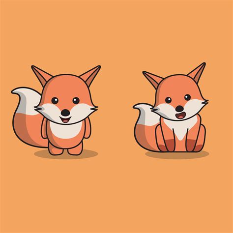 Cute sitting fox 11843877 Vector Art at Vecteezy