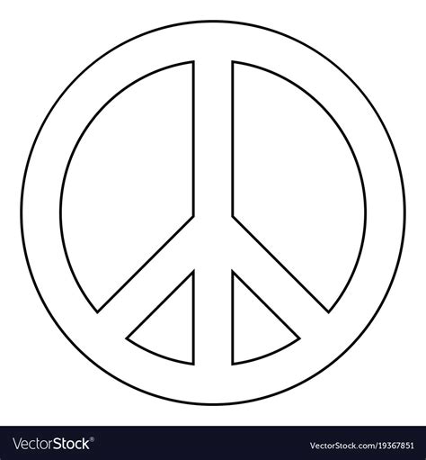 World peace sign symbol icon black color Vector Image