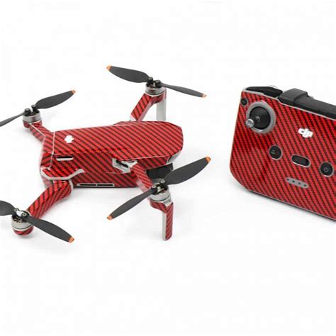 Wrap Skin Decal Stickers - Carbon Fibre Red - DJI Mini 2 - Drone Accessories Australia