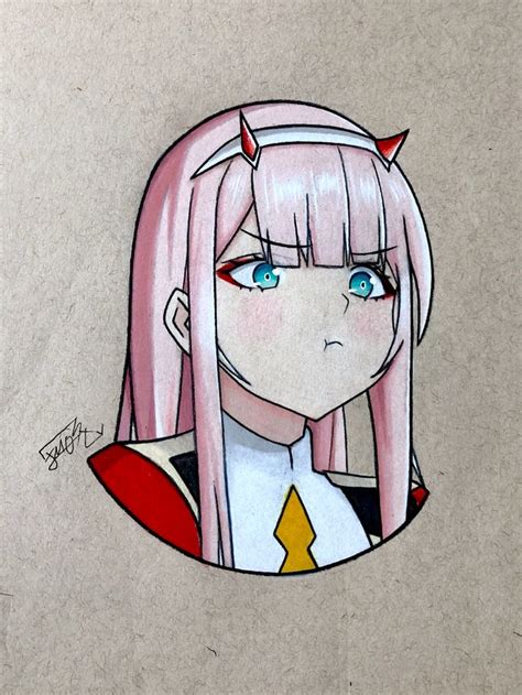 Darling in the Franxx - 002 : Zero Two Fanart in 2021 | Anime character drawing, Zero two ...